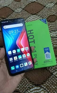 INFINIX HOT 11 PLAY. . 4GB/64GB. . 6000 MAH BATRY PTA AROVED WITH BOX