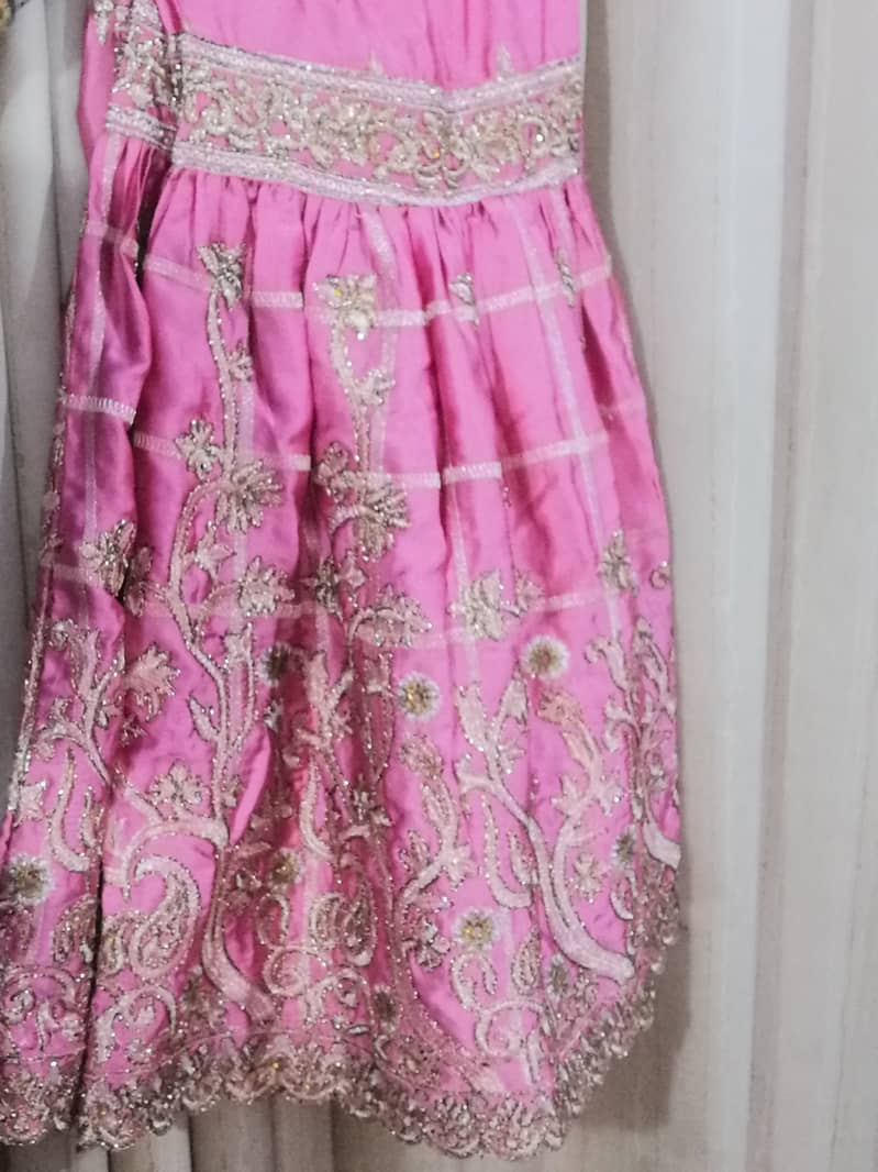 Preloved Tea Pink Color Sharara heavy embroidered shirt inner dupatta 3