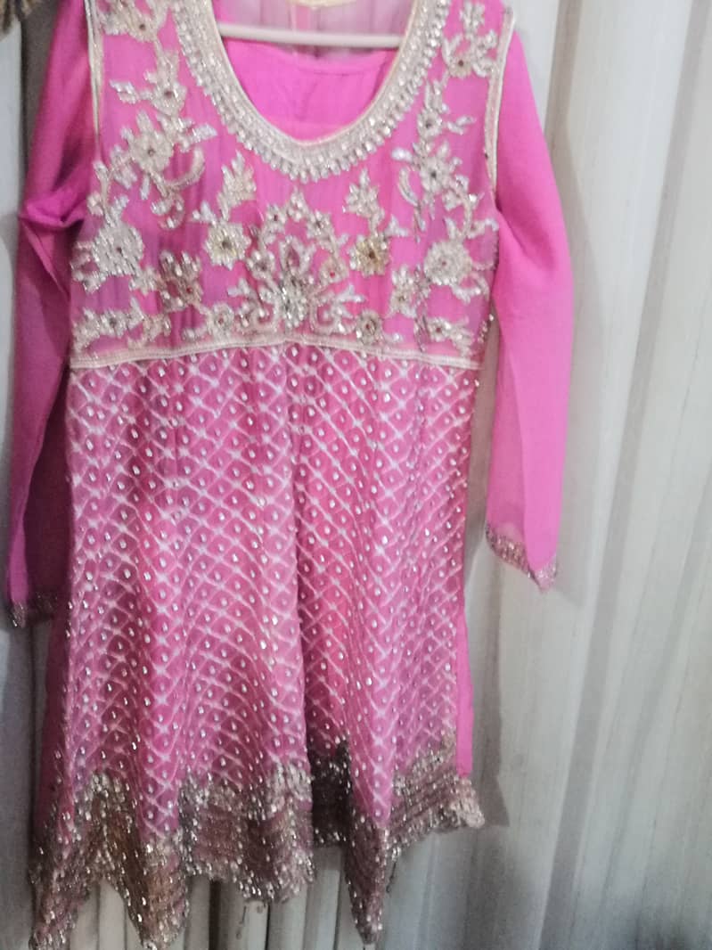 Preloved Tea Pink Color Sharara heavy embroidered shirt inner dupatta 10