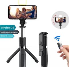 Selfie stick with LED light mini tripod stand