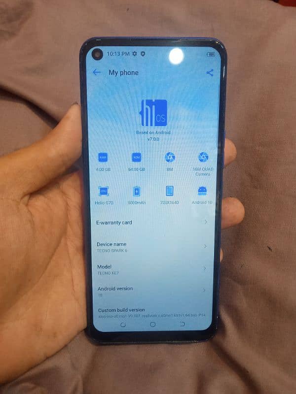 Tecno spark 6 PTA official approveall ok hai 10/8 hai box hai Rm4 GB64 6