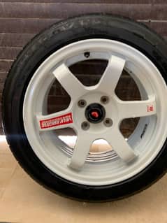 Te 37 concave 15inch 7jj 100 pcd with tyres 185 55 r15