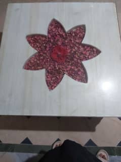 Centre Wooden Table with glass