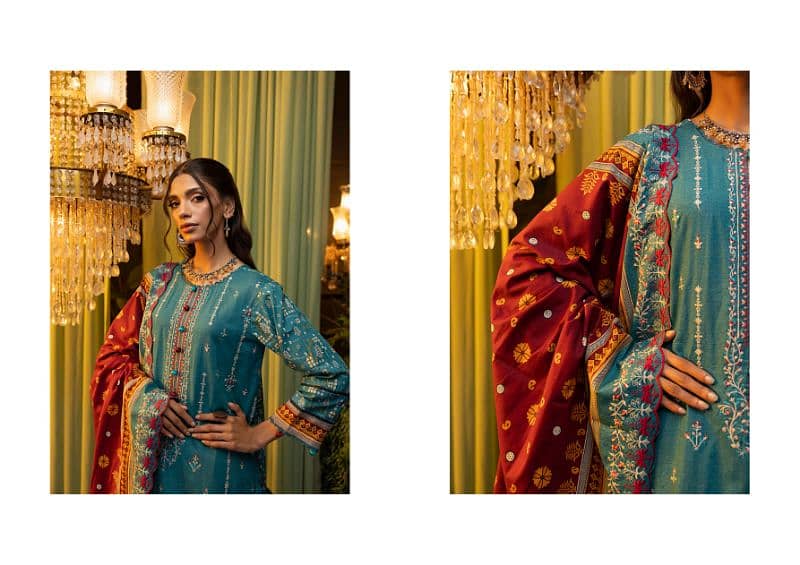 "Elegance Redefined: 3-Piece Unstitched Zohra Suit by MOTIFZ" 15