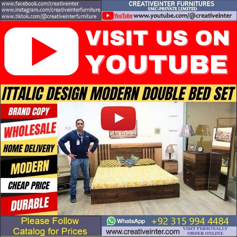 Double Bed Single King Size Dressing Side Table Queen Set Furniture 2