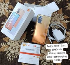 Redmi note 10 pro 8gb 128gb box and charger