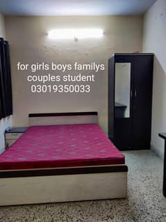 Furnished rooms for rent family girls boys couples ke liye