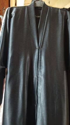 Front Open Dubai Arabi Style Silk Abaya