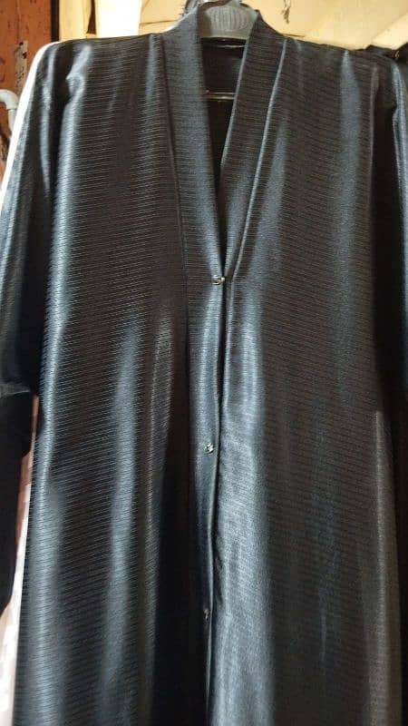 Front Open Dubai Arabi Style Silk Abaya 0