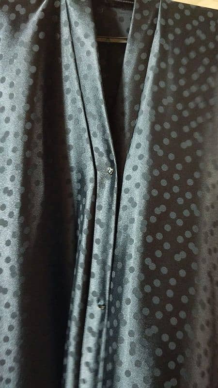 Front Open Dubai Arabi Style Silk Abaya 1