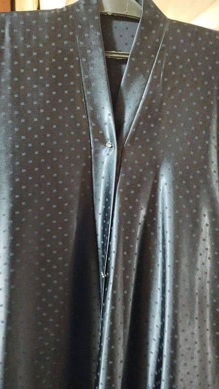 Front Open Dubai Arabi Style Silk Abaya 2