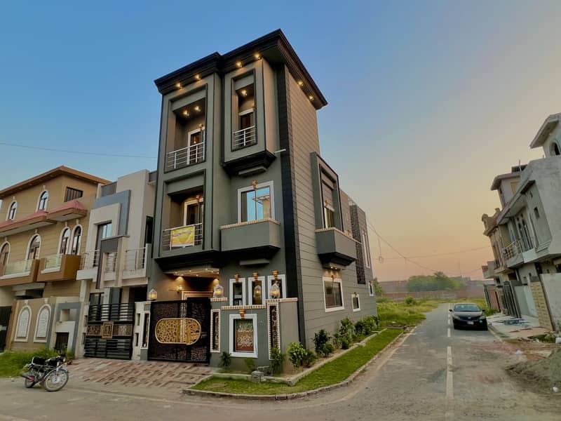 4 Marla Corner Triple Storey Design House For Sale Hottest Location In Gulshan Madina Housing Scheme Lahore Near Shadab Garden /Allied Brothers 1