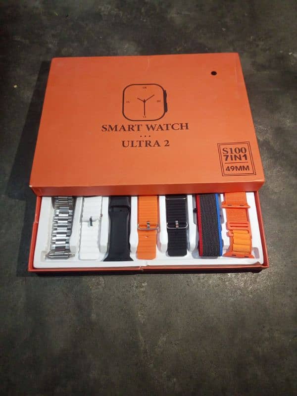 smart watch ultra 2, s100 49mm 7 straps 0