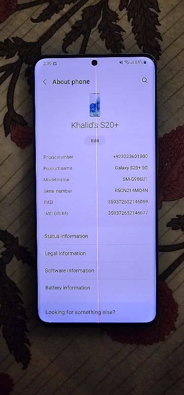 galaxy s20 plus 12/128 online PTA 5