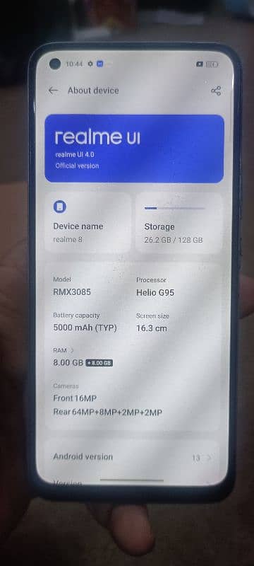 Realme 8 8+8 gb ram 128 gb rom 3