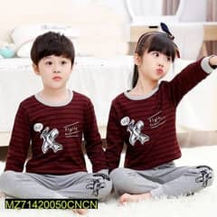 2 Pcs stitched jersey printed pajama And shirt