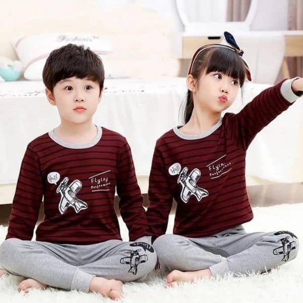 2 Pcs stitched jersey printed pajama And shirt 2