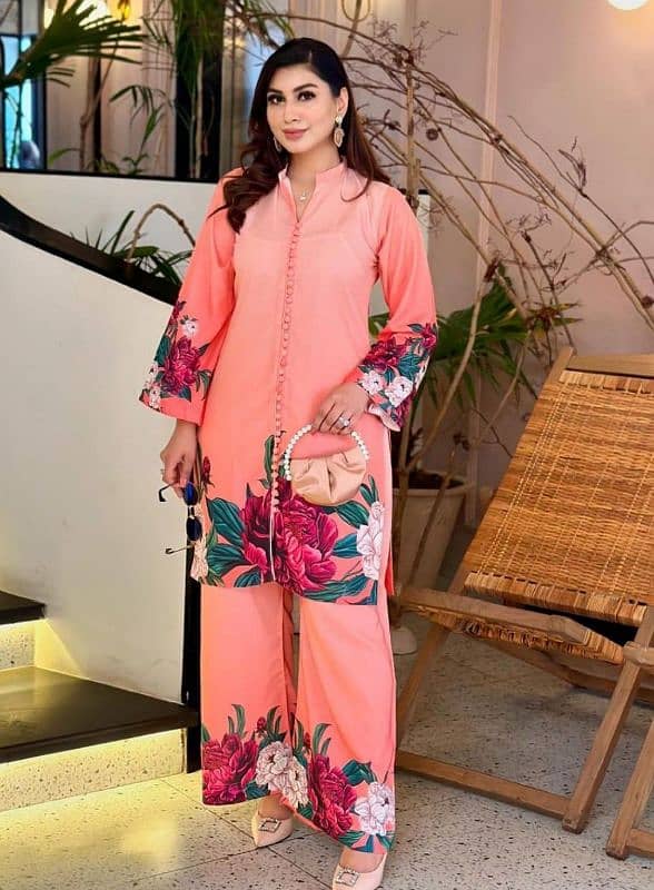 Stylish Women's Printed Skill Shirt and Trouser Set 0