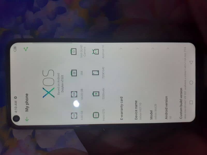 infinix hot 10 4GB ram 64GB ROM 3