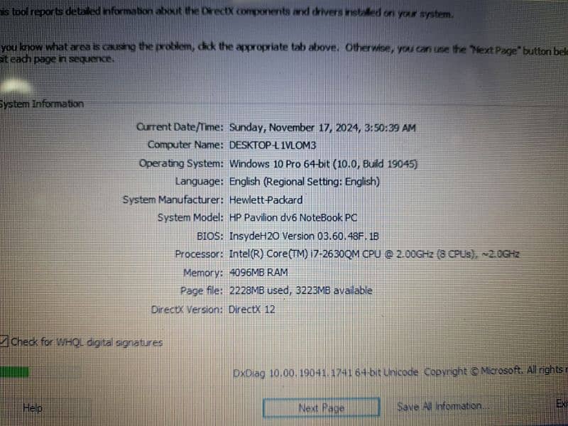 HP Pavilion DV6 gaming Coire i7 2nd gen 320HDD 4GB ram 4