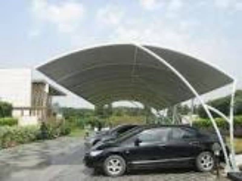 Heat Protection tensile fabric: car parking shade | az roofing 1