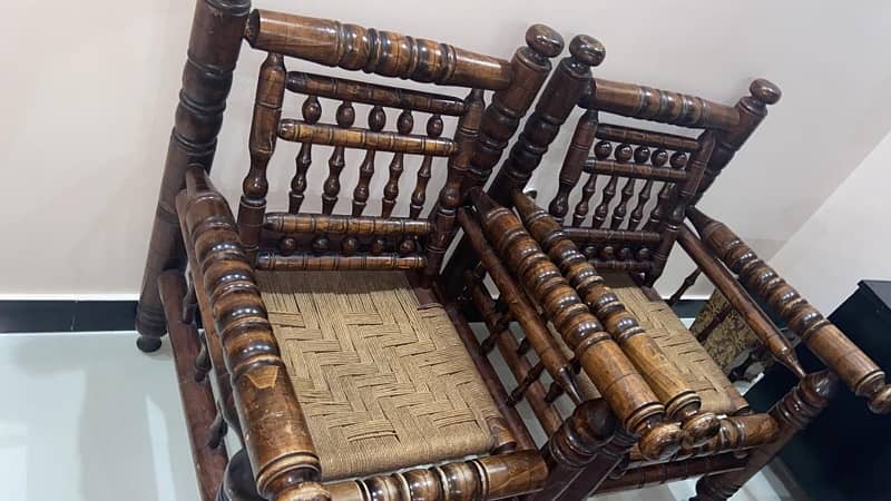 wooden chairs with table 0