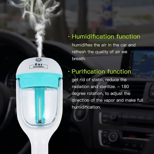 Car 12V DC air purifier humidifier and aromatherapy mini car charger 1