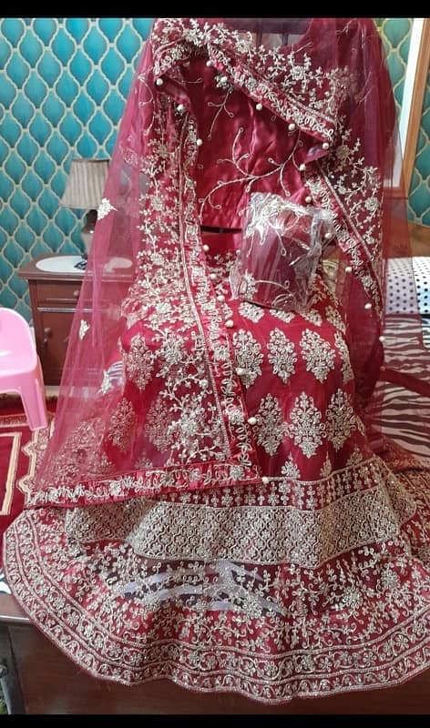 Brand New Bridal Lehnga with pouch For Sale 4