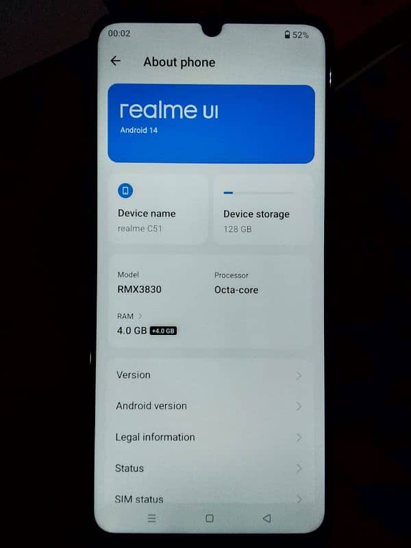 realme C51 4+4=128=gp 6