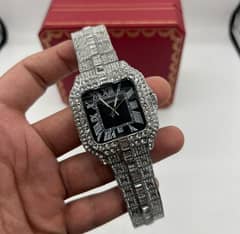 Cartier Watch Iced Stones          Free Home Delivery