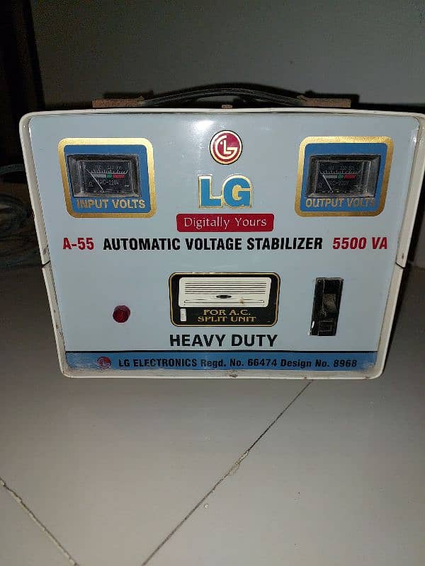 LG Electric Voltage Stabilizer 5500 watts 100% Copper Heavy Duty 0