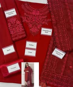 Brand Amber Aslam Net Suit Full Heavy Embroidery