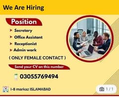 Female Assistant Required