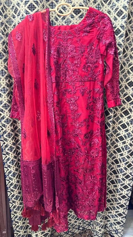 mayoo dress Rs# 2000, red dress Rs # 3000, plum chiffon dress Rs= 4000 5