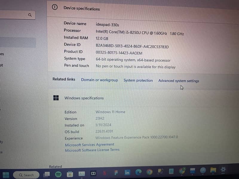 core i5 lenovo ideapad 330s 8gen 4