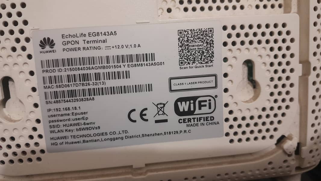 Huawei router GPON Catv 0