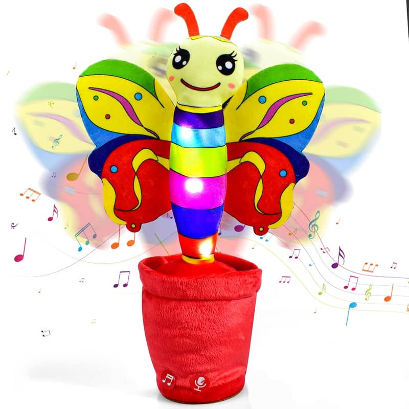 Dancing Cactus Talking Butterfly Toy, Plush Interactive Toy Mimicking 11