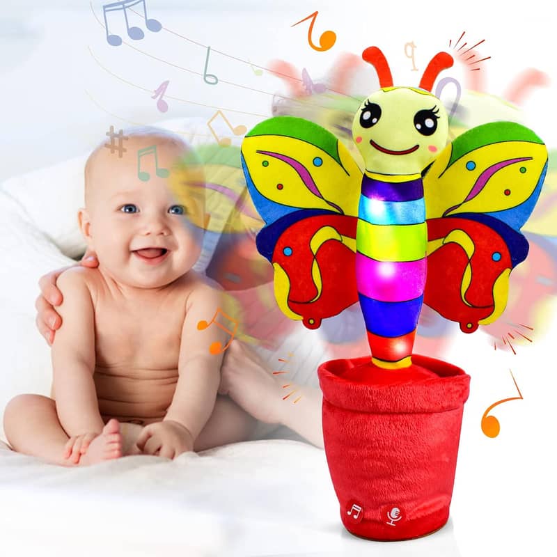 Dancing Cactus Talking Butterfly Toy, Plush Interactive Toy Mimicking 19