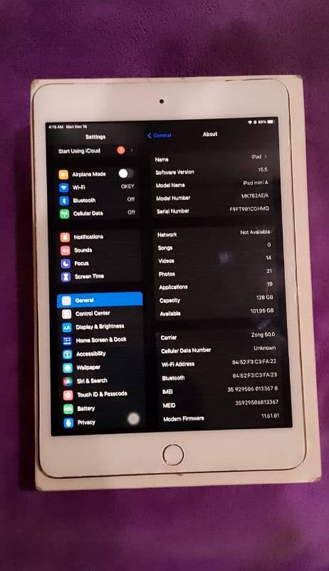 Apple ipad mini 4 128gb cellular pta approved 1