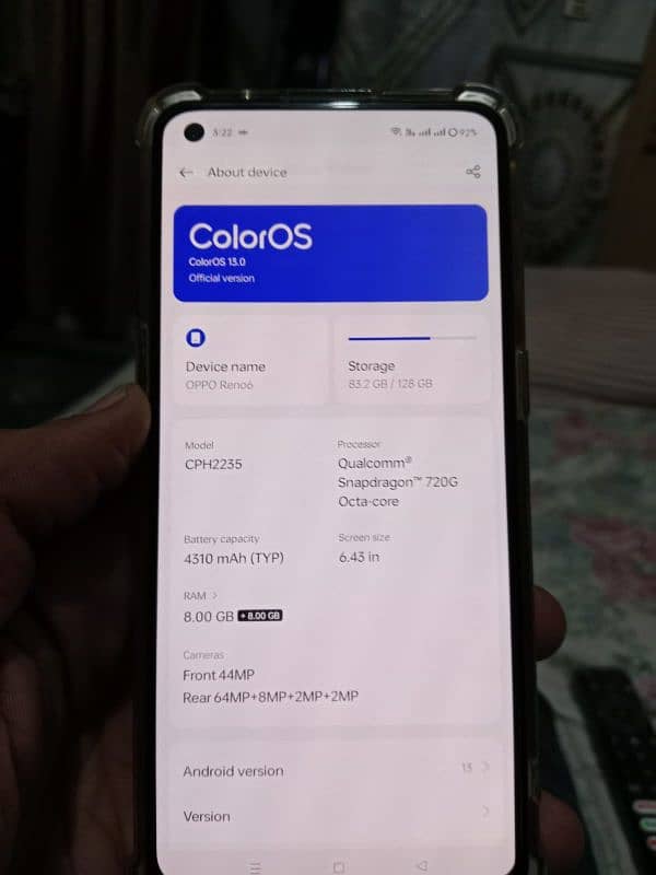 oppo reno 6 silver with box 1