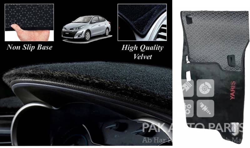 Velvet Dashboard Mat Cover Black For All Cars 1