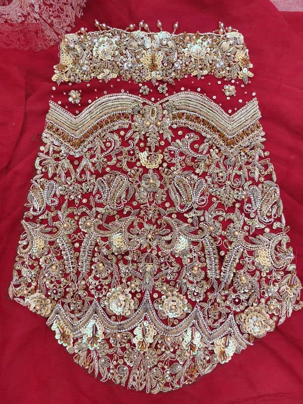 Lehnga on Red Colour Fabric Very Antique Net 1