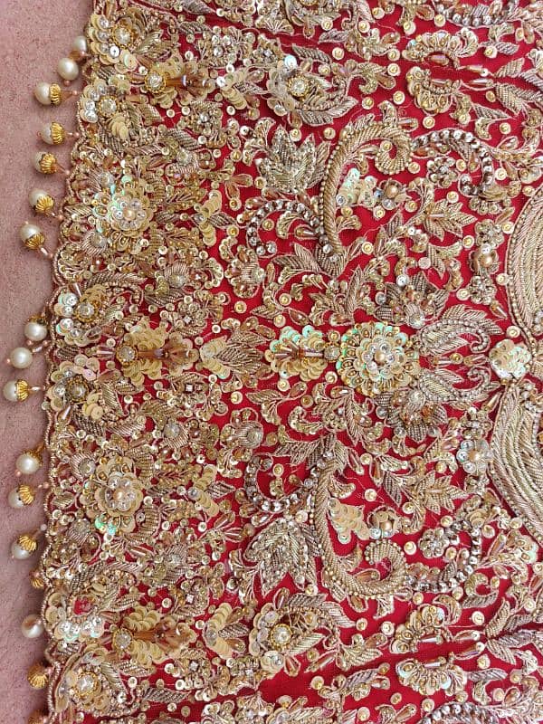 Lehnga on Red Colour Fabric Very Antique Net 3