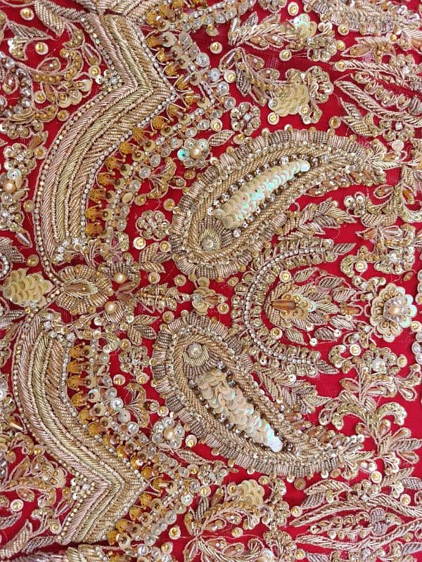 Lehnga on Red Colour Fabric Very Antique Net 4