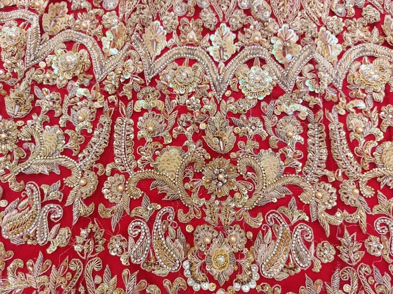 Lehnga on Red Colour Fabric Very Antique Net 6