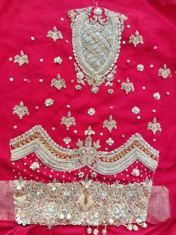 Lehnga on Red Colour Fabric Very Antique Net 8