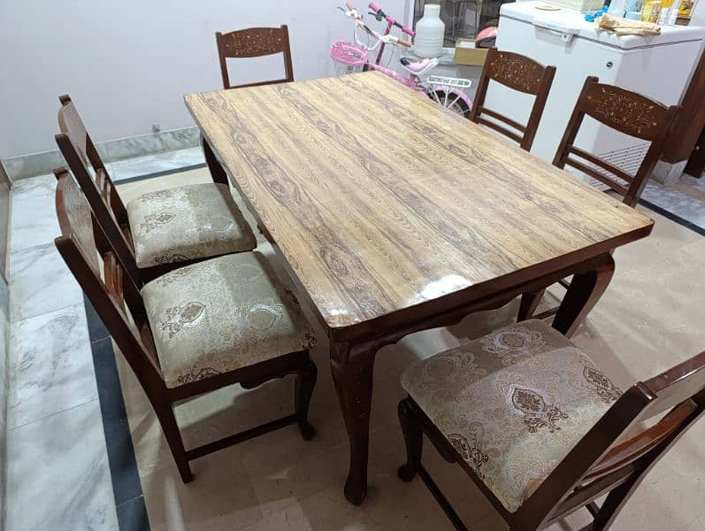 Classic Wooden Dining Table with chairs 1