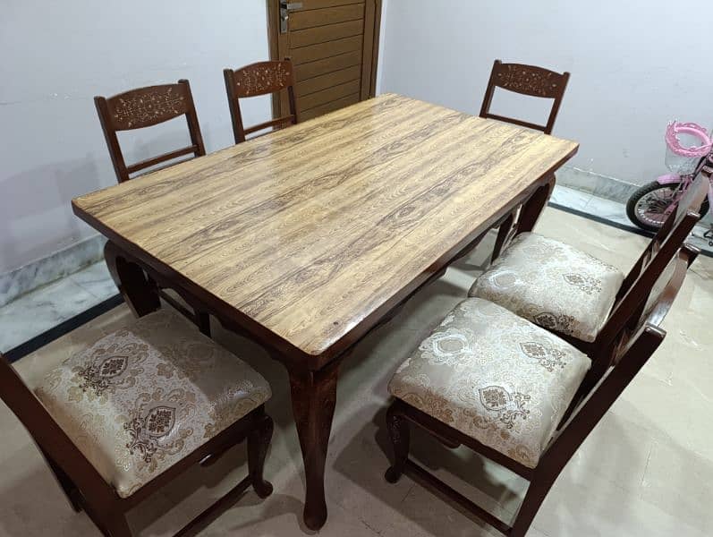 Classic Wooden Dining Table with chairs 2