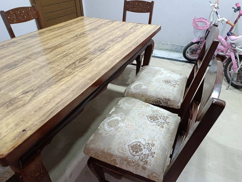 Classic Wooden Dining Table with chairs 3