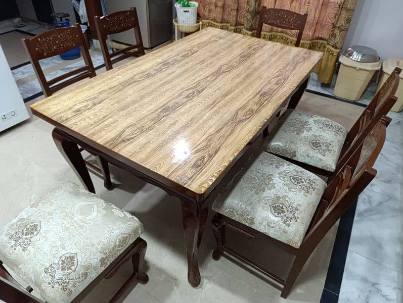 Classic Wooden Dining Table with chairs 4